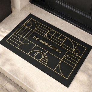 Modern Art Deco Family Name Doormat