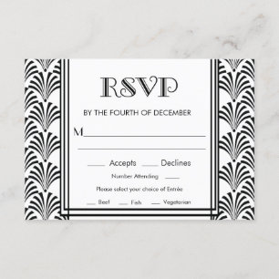 Modern Art Deco Gatsby RSVP Card