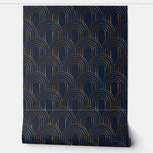 Modern Art Deco Geometric Arch Scallop Wallpaper