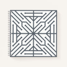 Modern Art Deco Geometric Tech Circuit Pattern