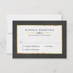 Modern Art Deco Gold & Black RSVP Cards