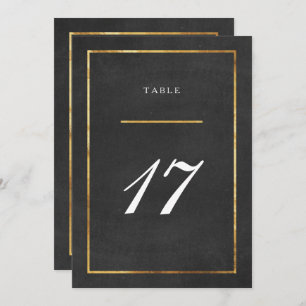 Modern Art Deco Gold & Black Table No. Card