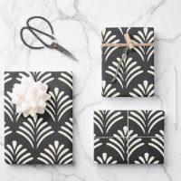 Modern Art Deco Motif Pattern Black and White
