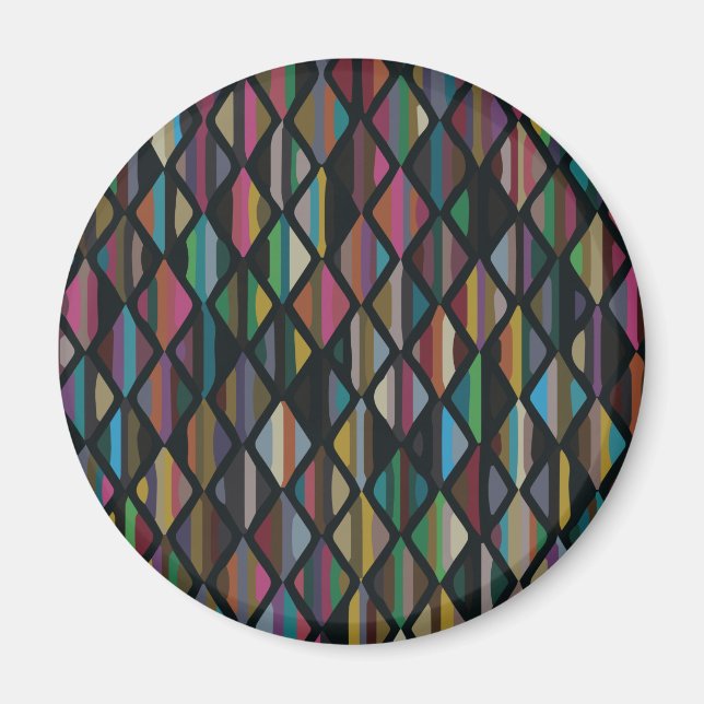 Modern Art Deco Multicolore Magnet (Front)