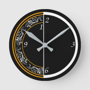 Modern art deco round clock