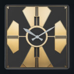 Modern Art Deco Square Wall Clock<br><div class="desc">Great clock design. You will love it like others. Be free to use this design for other product you like or to customise and add your text. Follow me for more. Thank you. Have a nice day.</div>