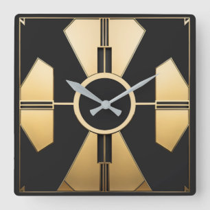 Modern Art Deco Square Wall Clock