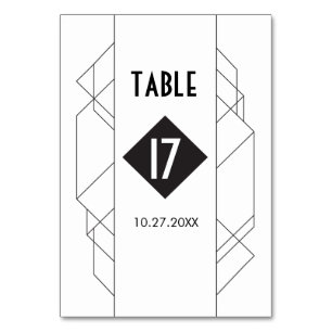 Modern Art Deco Table Number Cards