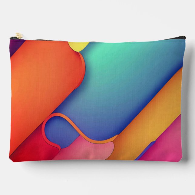 Modern Art Design Folds of Colour  Accessory Pouch (Front)