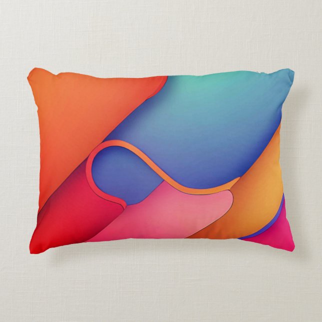 Modern Art Design Folds of Colour Decorative Cushion (Front)