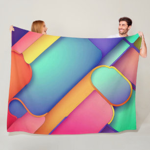 Modern Art Design Folds of Colour Fleece Blanket