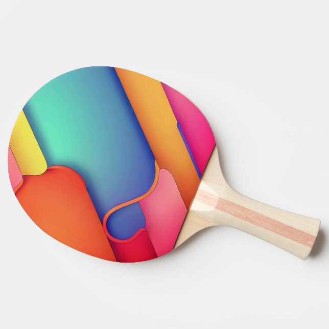 Modern Art Design Folds of Colour Ping Pong Paddle (Side)