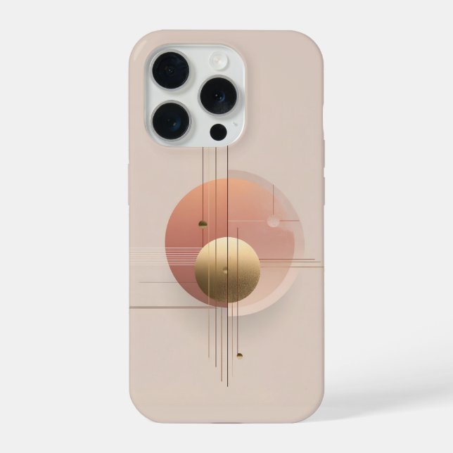 Modern art design with circles and lines, iPhone case (Back)