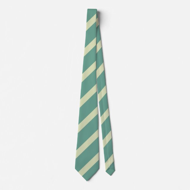 Modern Art Diagonal Stripes Turquoise Wheat Tie (Front)