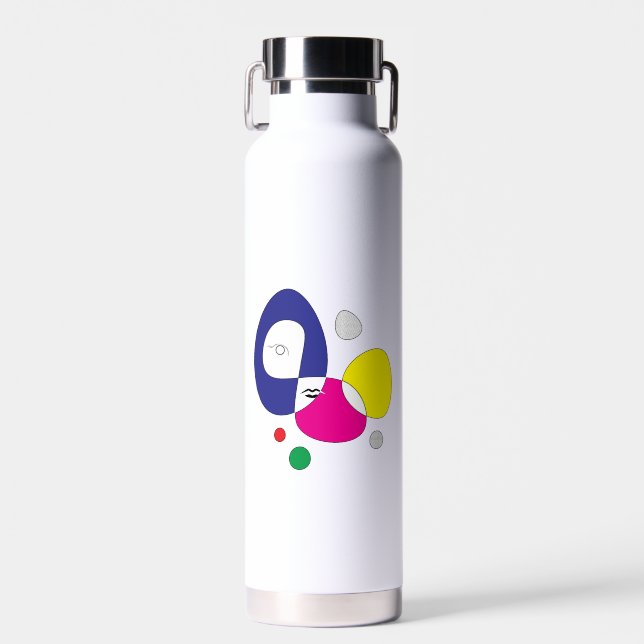 Modern Art Face Waterbottle Water Bottle (Front)