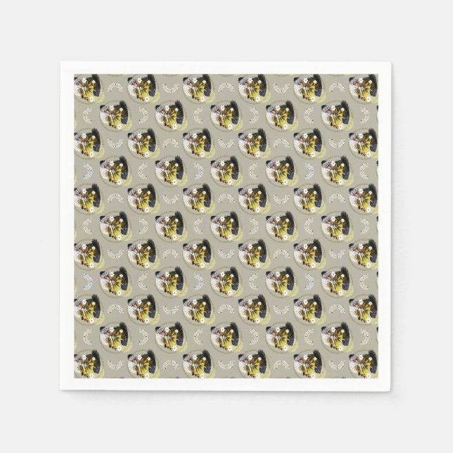 Modern Art Floral Pattern - Vibrant and Harmonious Napkin (Front)