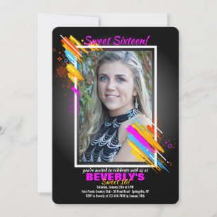 Modern Art Frame Photo Invitation