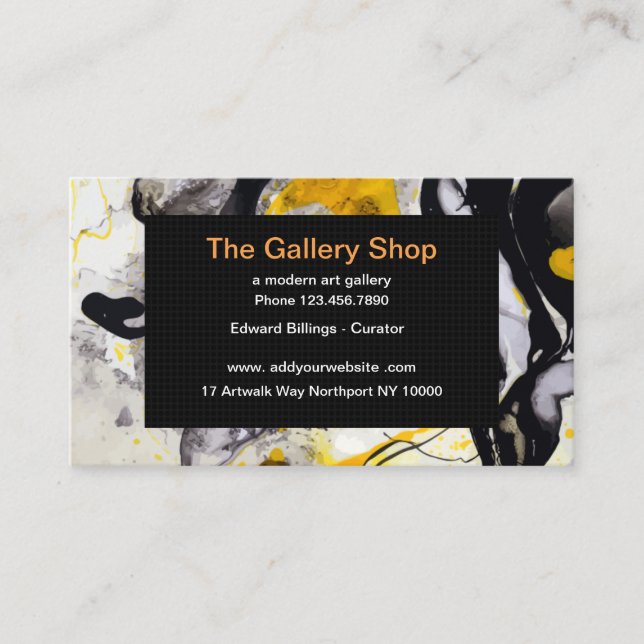 Modern Art Gallery Design Business Card (Front)