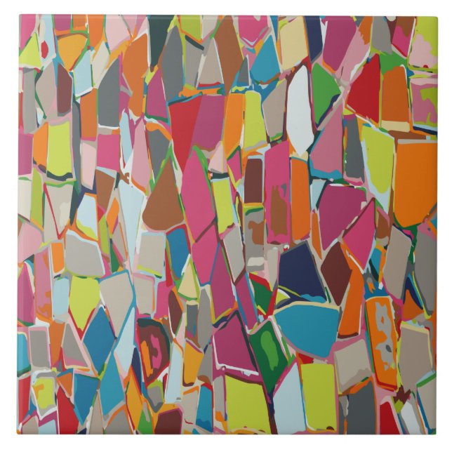 Modern Art Geometric Deco Multi-colour Ceramic Til Ceramic Tile (Front)