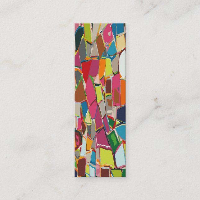 Modern Art Geometric Deco Multi-colour Mini Business Card (Front)