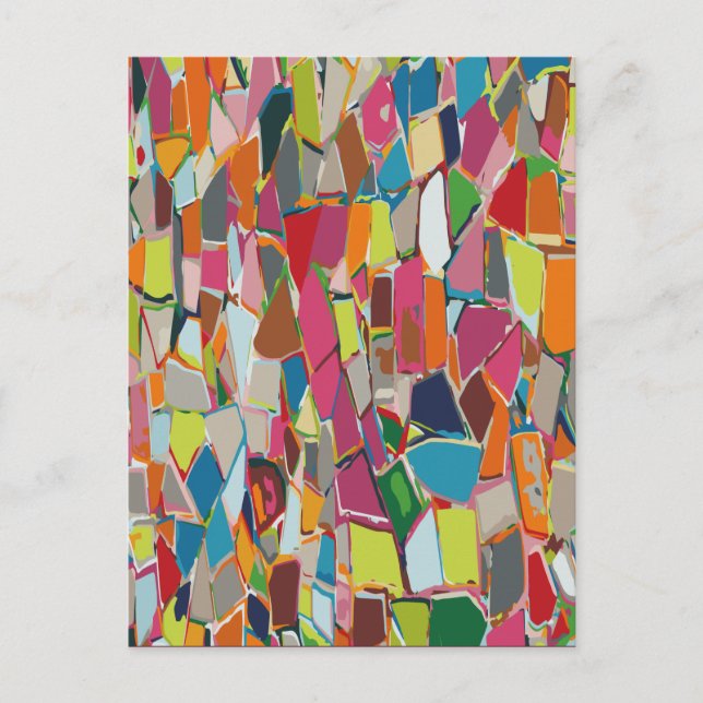 Modern Art Geometric Deco Multi-colour Postcard (Front)