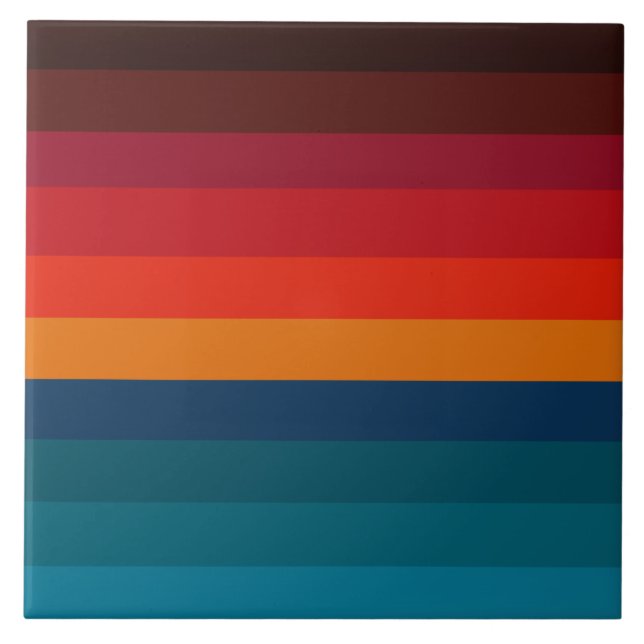 Modern art gradient stripes ceramic tile (Front)