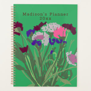 Modern Art Happy Colourful Wildflowers +Custom Nam Planner