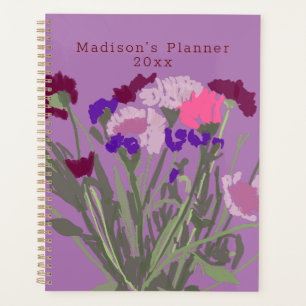 Modern Art Happy Colourful Wildflowers +Custom Nam Planner