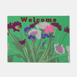 Modern Art Happy Colourful Wildflowers  Doormat