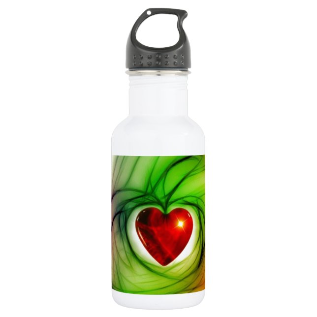 Modern art heart, chic love pattern for her 532 ml water bottle (Front)