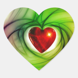 Modern art heart, chic love pattern gifts for her heart sticker