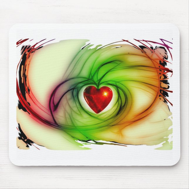 Modern art heart, chic love pattern gifts for her mouse pad (Front)