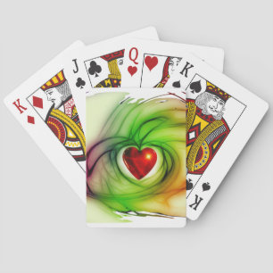 Modern art heart, chic love pattern gifts for her playing cards