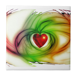 Modern art heart, chic love pattern gifts for her tile