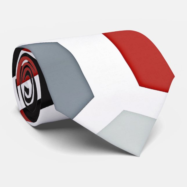 Modern Art Hexagon Pattern Tie (Rolled)