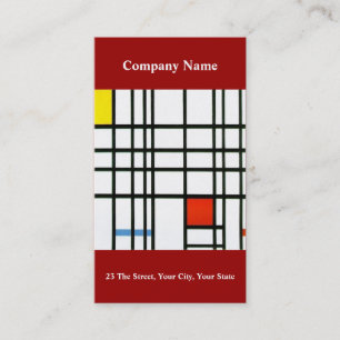 Modern Art Inspired  Business Card red