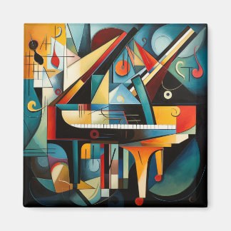 Modern art magnet of piano