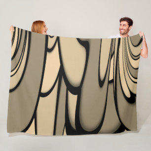 Modern Art Melting Brown Hues  Fleece Blanket