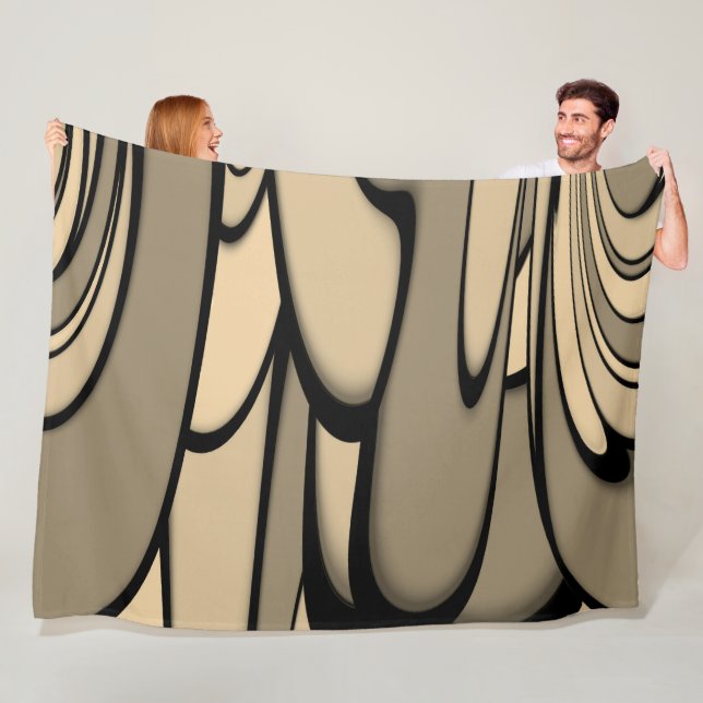 Modern Art Melting Brown Hues  Fleece Blanket (In Situ)