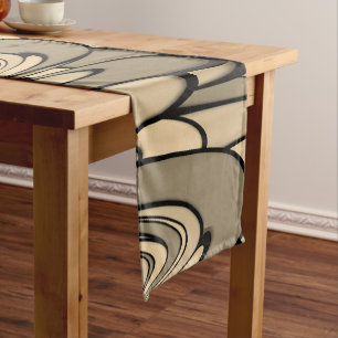 Modern Art Melting Brown Hues  Short Table Runner