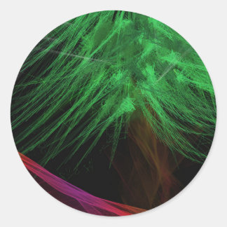 Modern Art Merry Christmas Classic Round Sticker