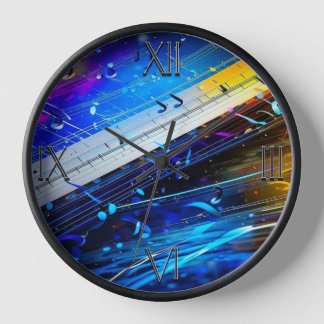 Modern art Music note Wall Clock 10-inch round
