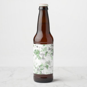 Modern art of flower pattern and wall texture mix beer bottle label