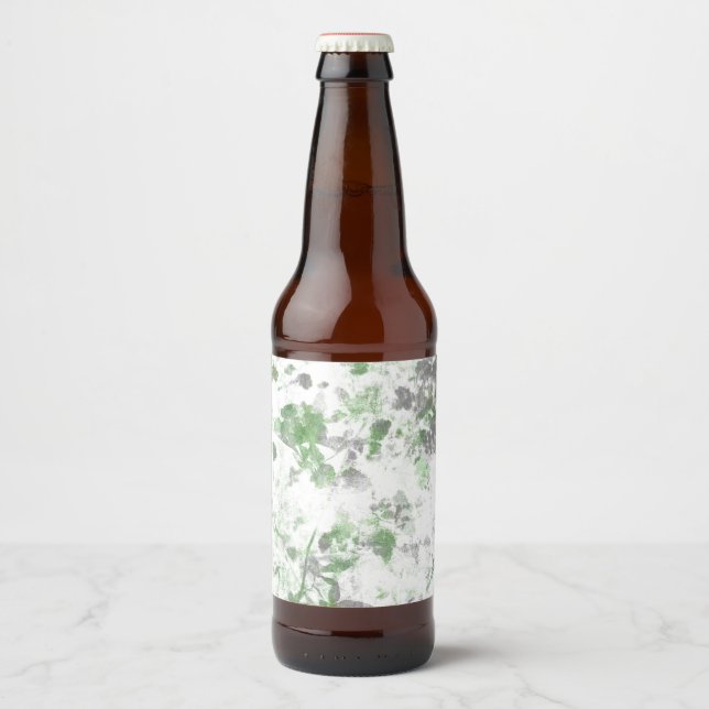 Modern art of flower pattern and wall texture mix beer bottle label (Front)