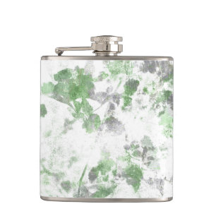 Modern art of flower pattern and wall texture mix hip flask