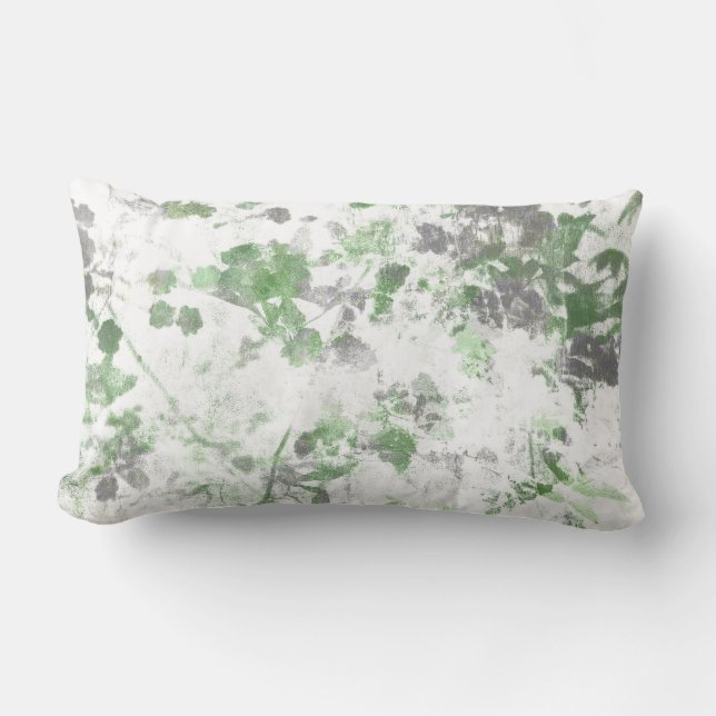 Modern art of flower pattern and wall texture mix lumbar cushion (Front)