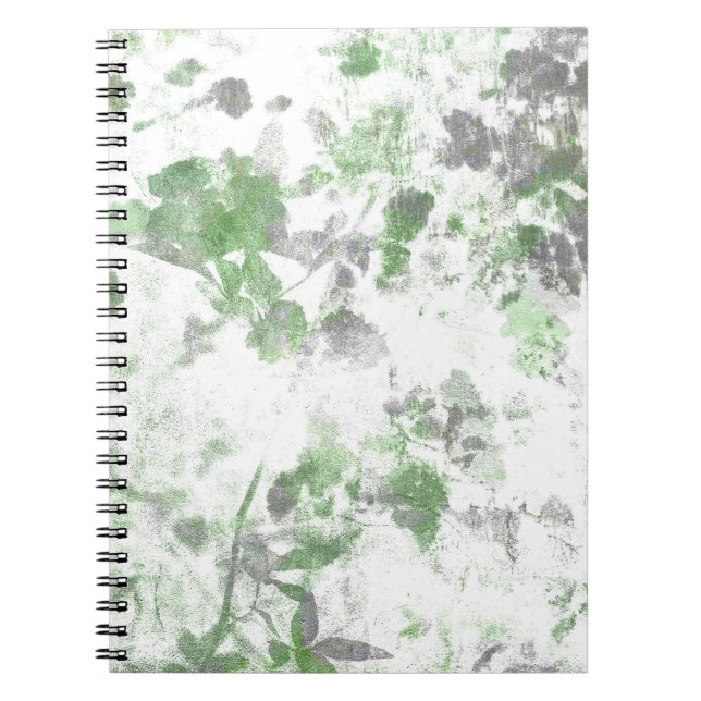 Modern art of flower pattern and wall texture mix notebook (Front)