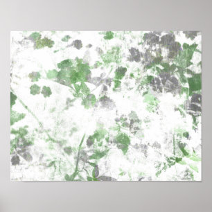 Modern art of flower pattern and wall texture mix poster