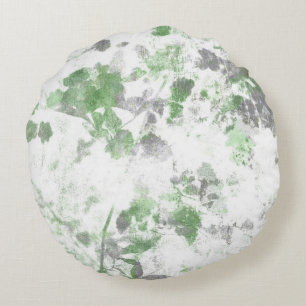 Modern art of flower pattern and wall texture mix round cushion