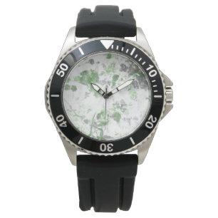 Modern art of flower pattern and wall texture mix watch